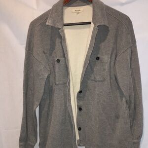Madewell Button Down Gray Cozy Top | Size M